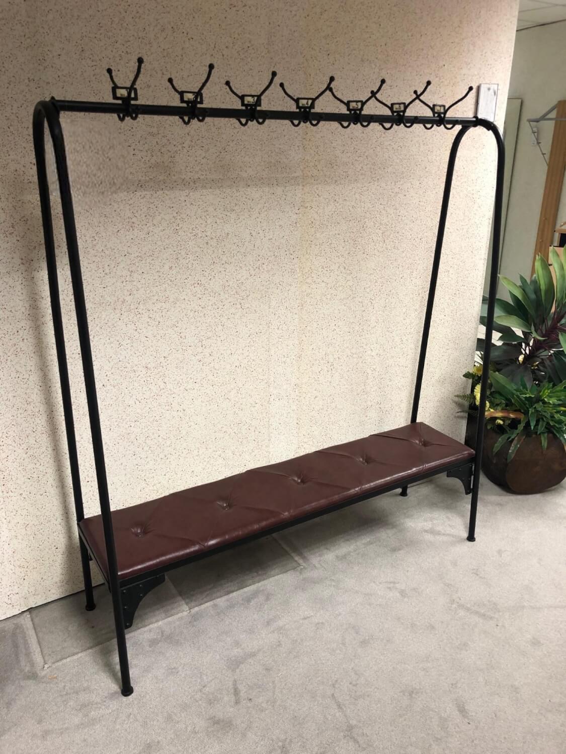 Kare Design - Garderobe Modell 80796 Gym Bench Kunstleder Bordeaux Rot Rahmen Stahl Lackiert Schwarz - 4