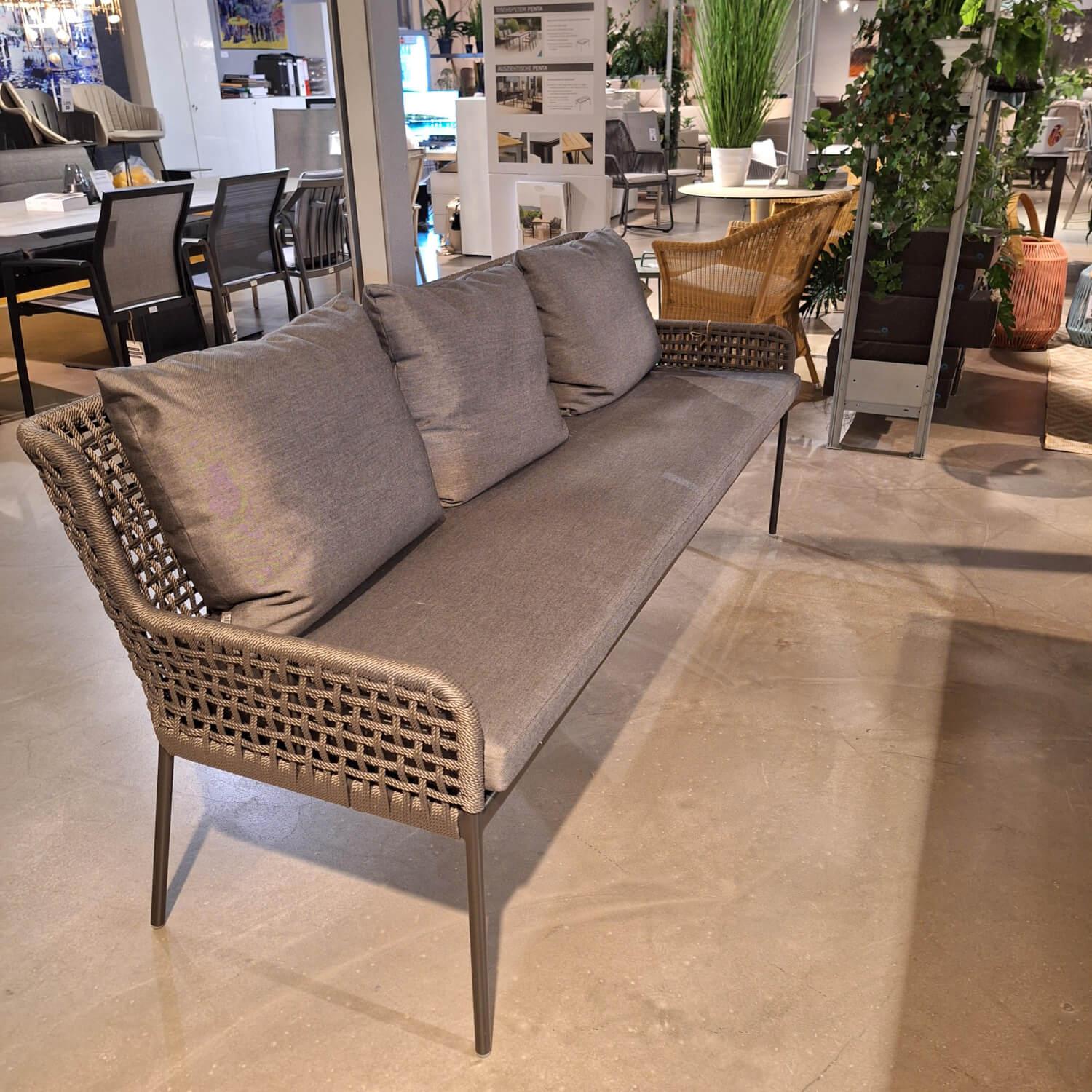 Stern - Bank Outdoor Greta Kordel Platin Kissen Seidengrau Gestell Aluminium Anthrazit - 2