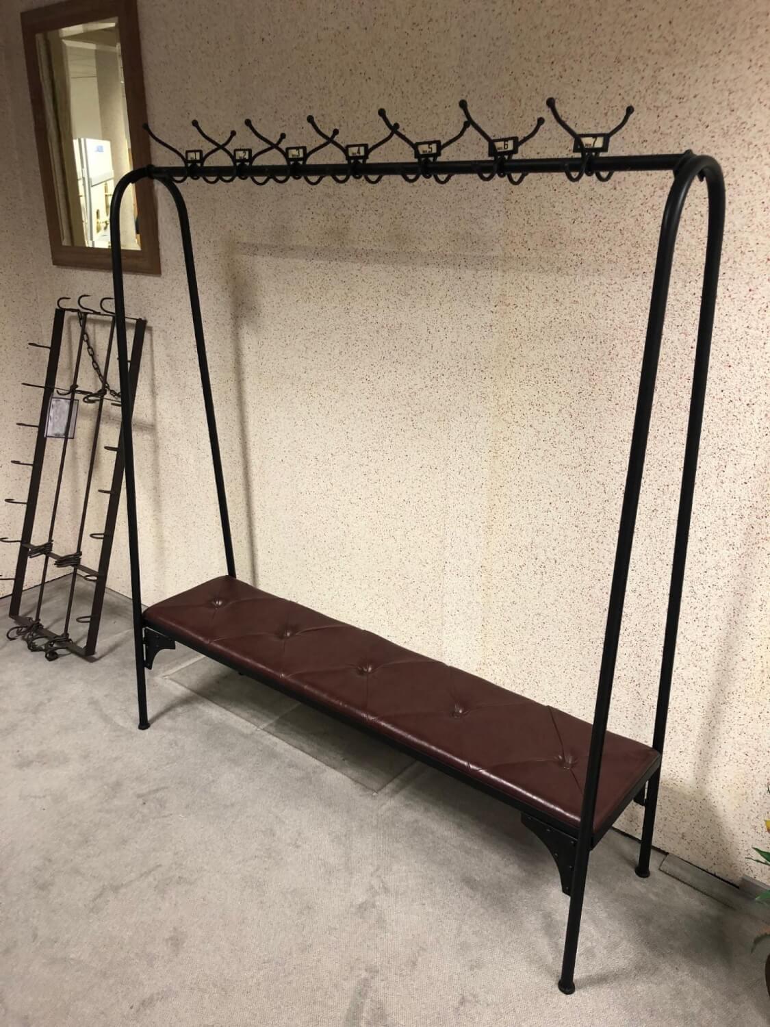 Kare Design - Garderobe Modell 80796 Gym Bench Kunstleder Bordeaux Rot Rahmen Stahl Lackiert Schwarz - 3