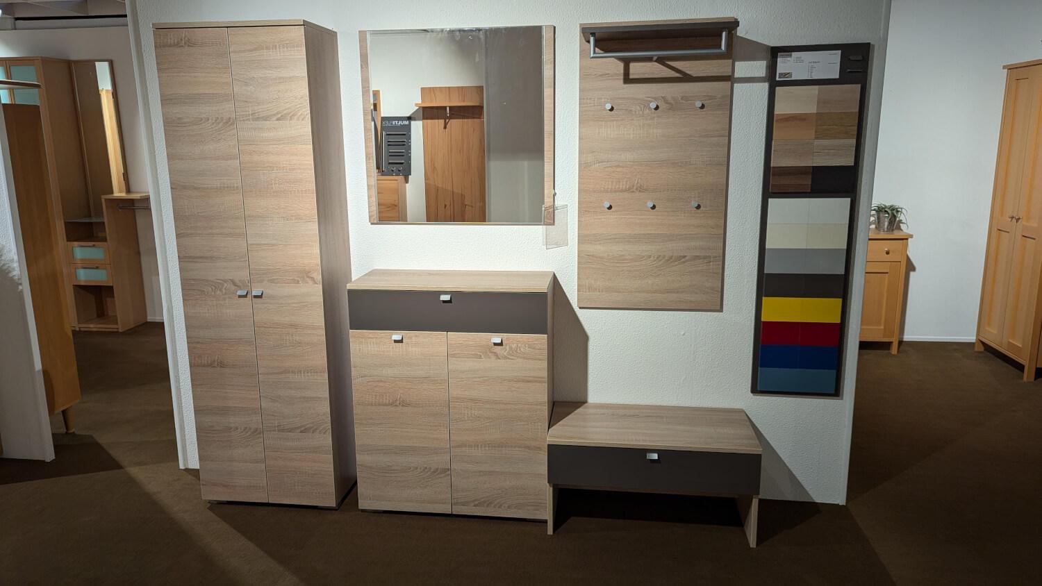 Wittenbreder - Garderobe Multi Color Una Bardolino Eiche Dekor Absetzung Lava Dekor Grau - 5