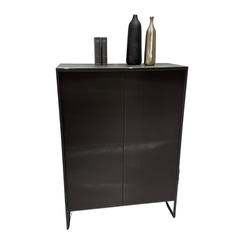 Mobliberica - Highboard Terra Korpus Glas Anthrazit Gestell Material Anthrazit - 1