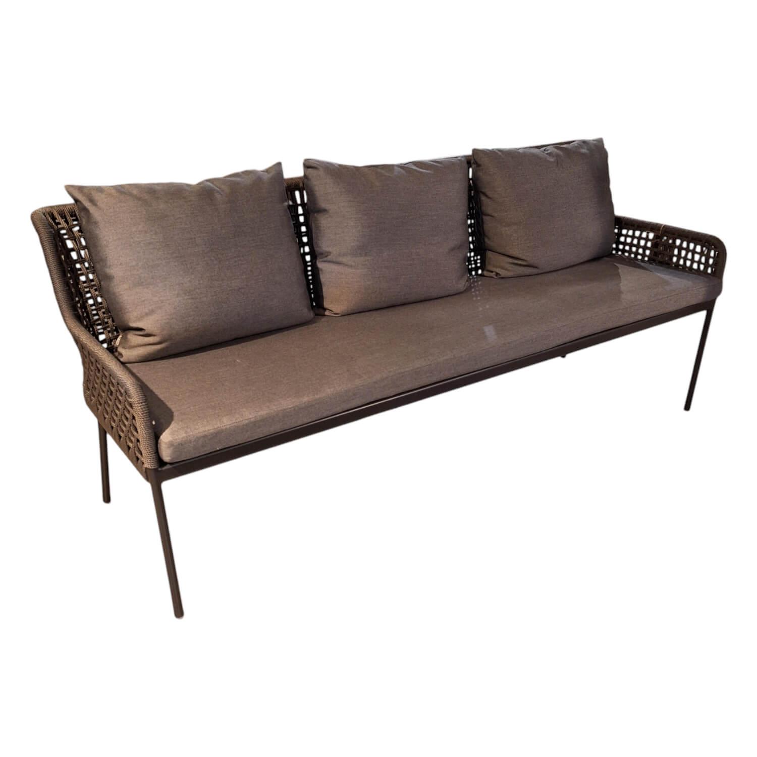 Stern - Bank Outdoor Greta Kordel Platin Kissen Seidengrau Gestell Aluminium Anthrazit - 1