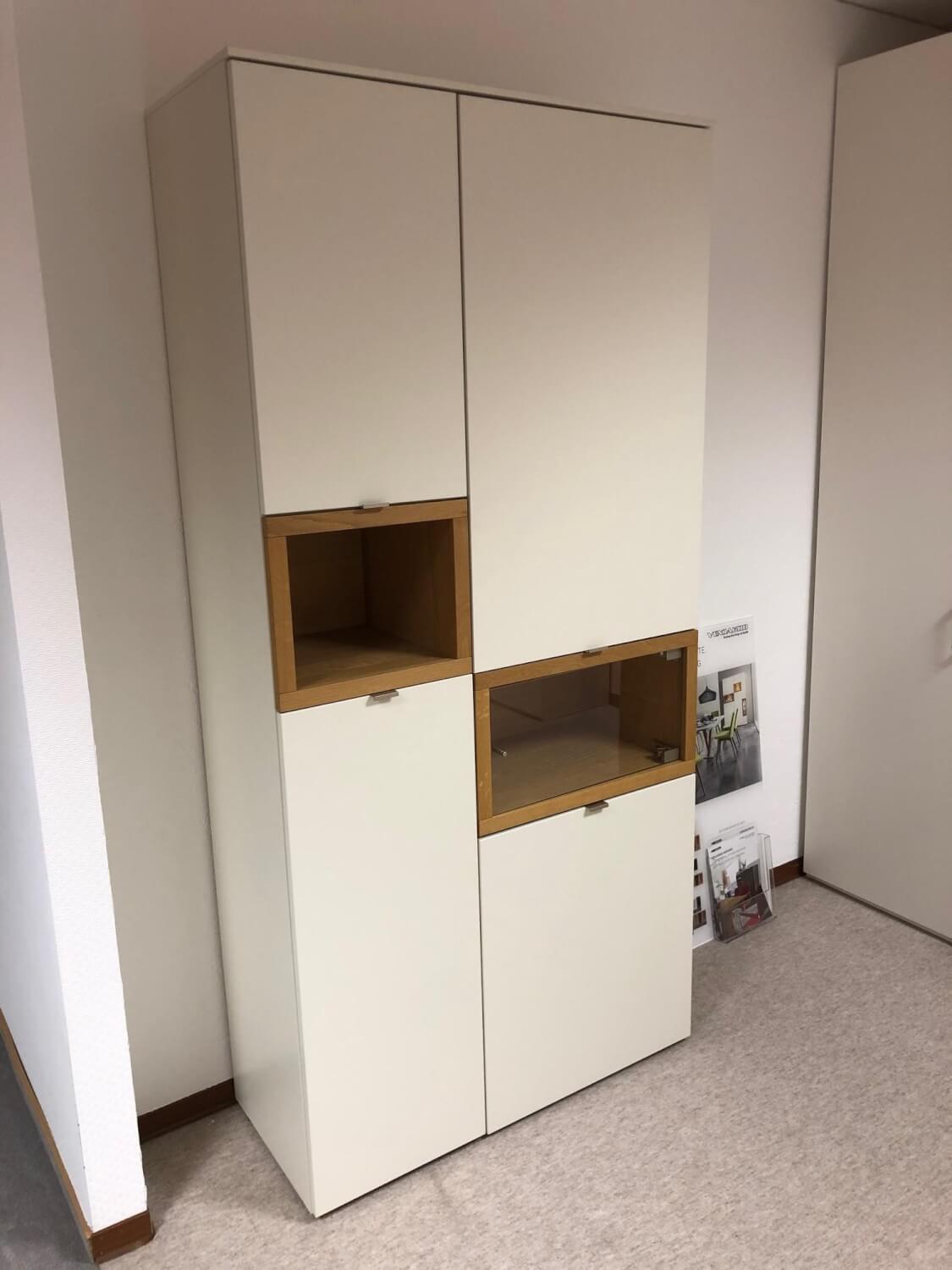 Venjakob - Vitrine Andimano Lack Weiß Matt Fächer Wildeiche Hell Geölt Mit Beleuchtung - 5