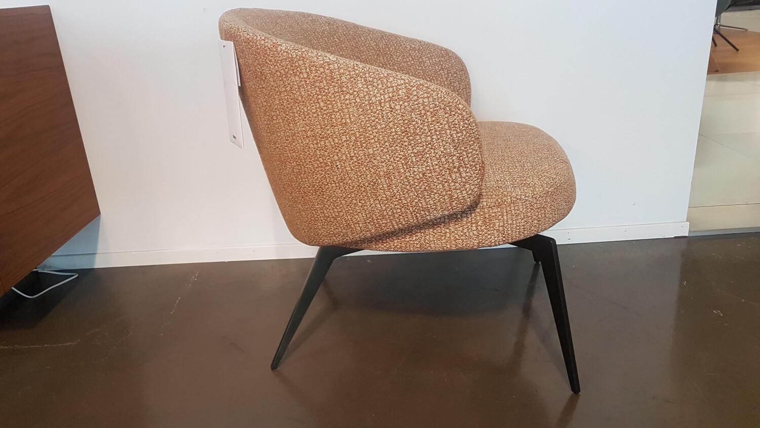 Lema - Sessel Lounge Chair Bice Stoff DD TDD81 Sarin Orange Füße Bronzefarben - 6