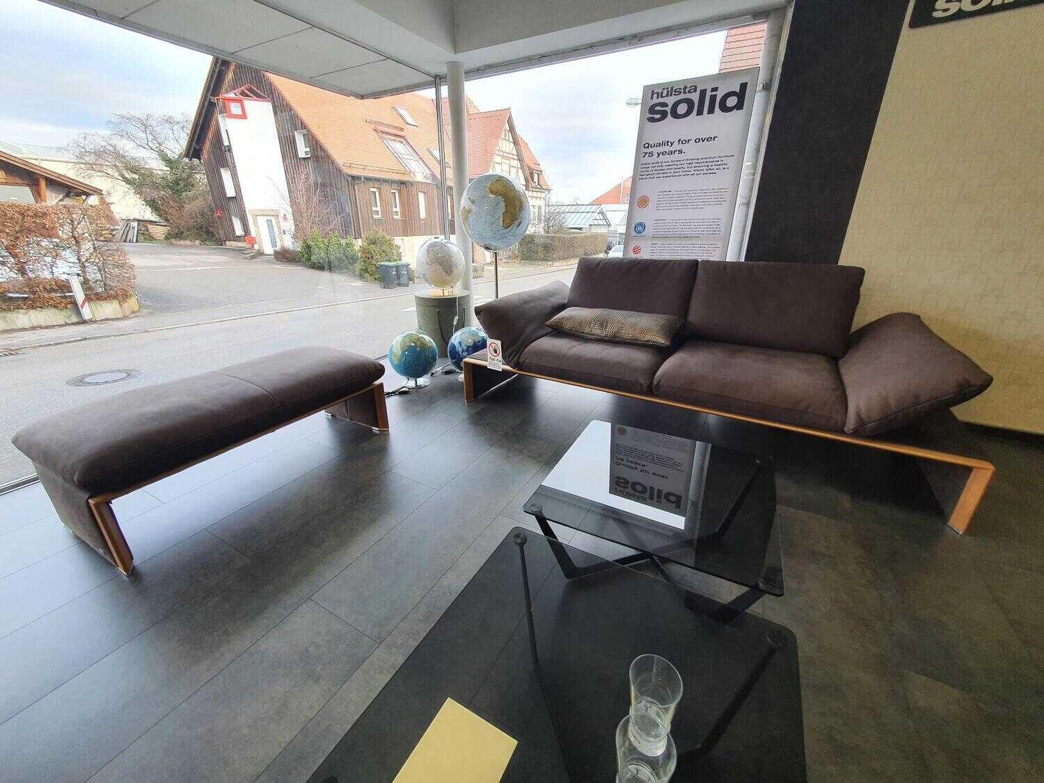 Koinor - Sofa Hugho Leder A-India Schoko Braun mit Hocker - 2