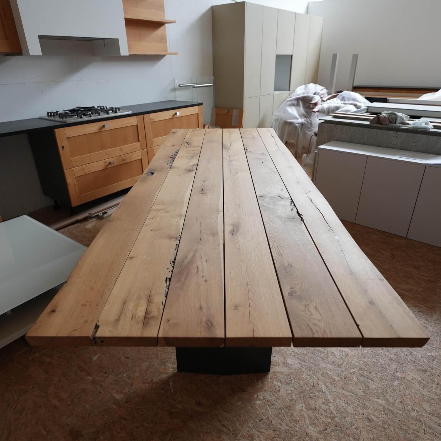 Riva1920 - Esstisch Sky-Briccola SM Platte Gewachst Gestell In Rautenform Irondust Lackiert Anthrazitgrau - 9