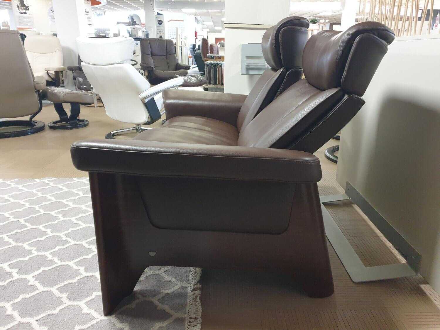 Stressless - Sofa Wizard Zweisitzer Leder Royalin Darkbrown mit verstellbaren Lehnen und Kopfstütze - 4
