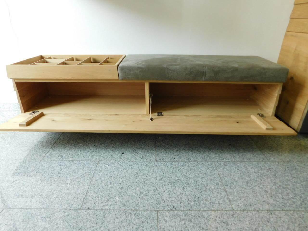 Voglauer - Wandgarderobe V Organo Wildeiche Rustiko Akzent Schwarz Mit Vorsatzspiegel Und Beleuchtung - 5