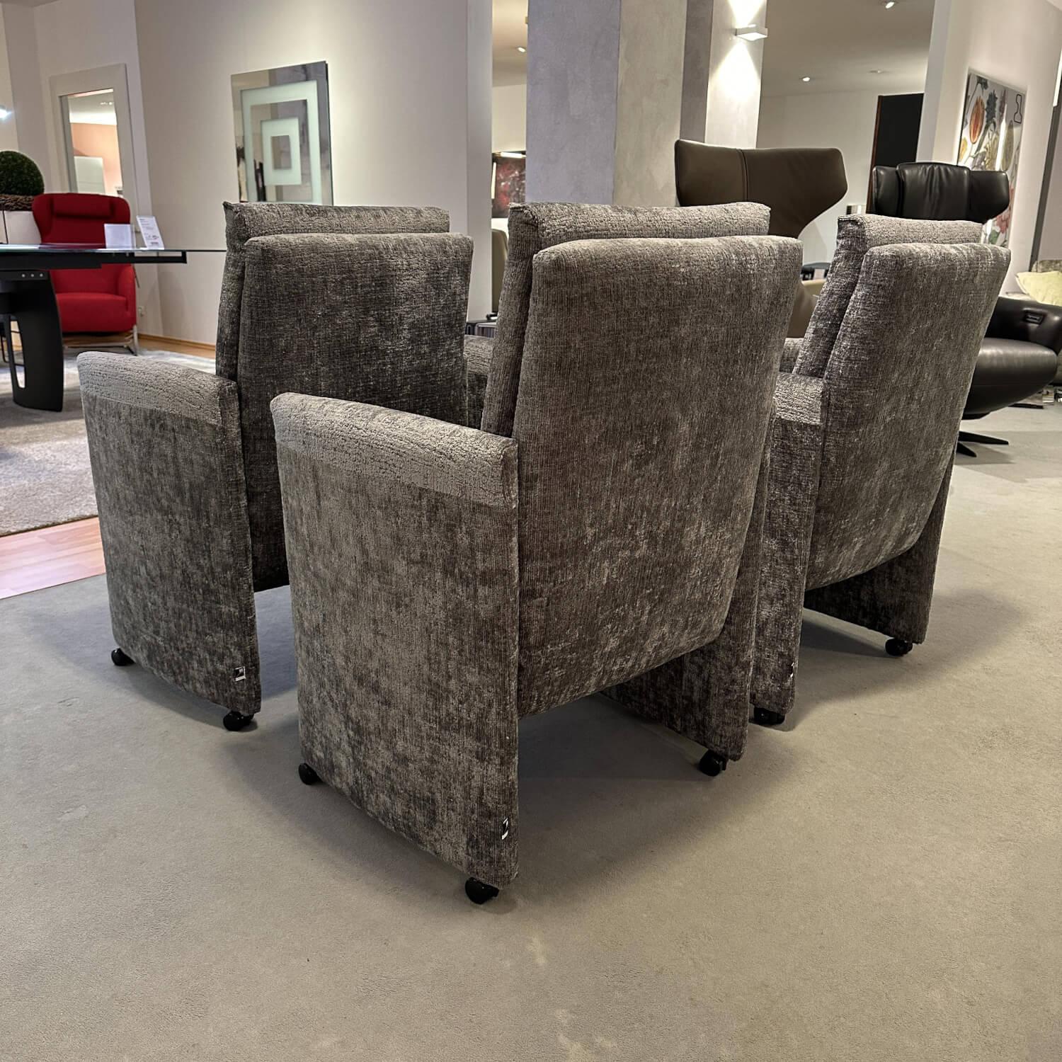 WK Wohnen - Sitzgruppe Stoff Jab 2 211094 Grau Füße Schwarz - 4