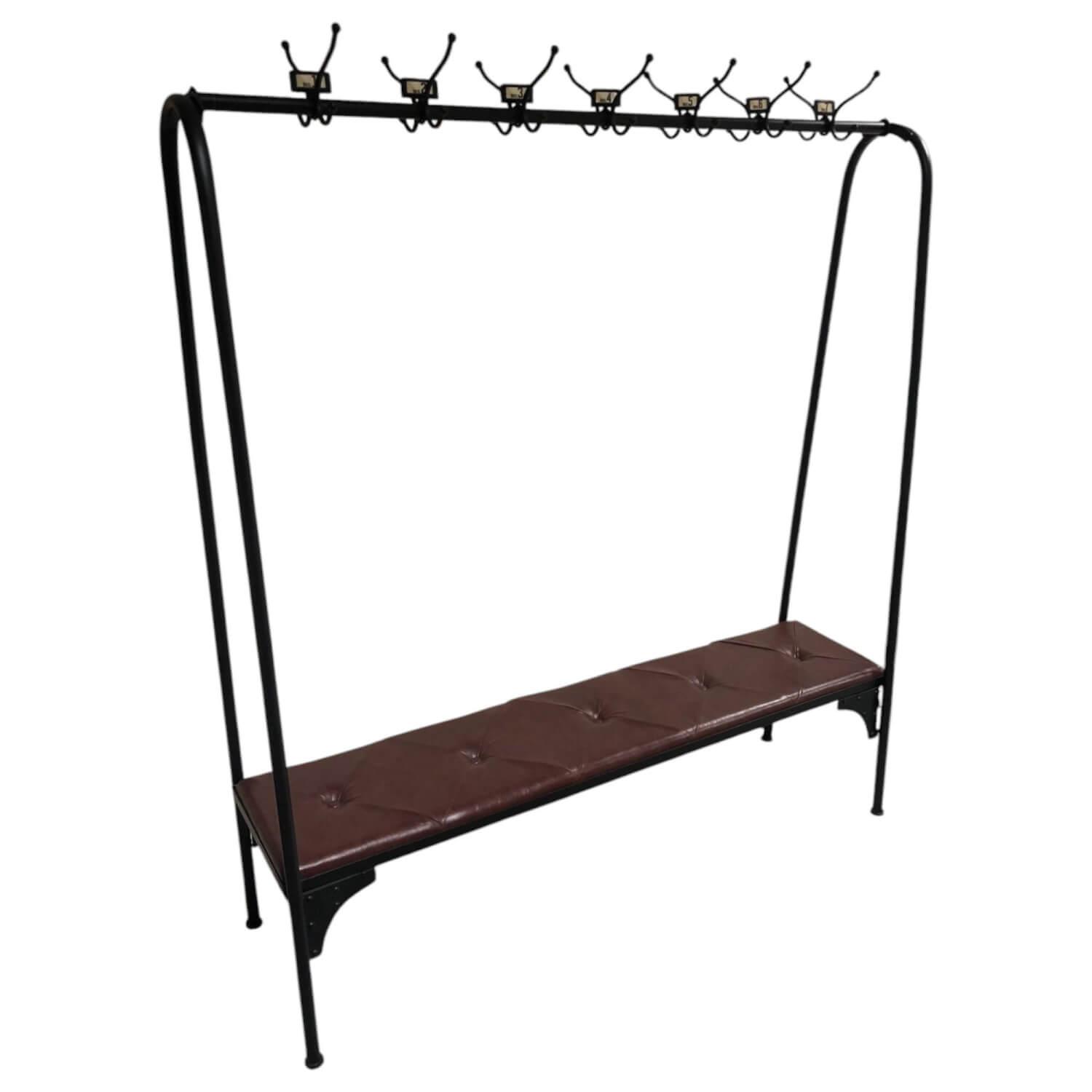 Kare Design - Garderobe Modell 80796 Gym Bench Kunstleder Bordeaux Rot Rahmen Stahl Lackiert Schwarz - 1