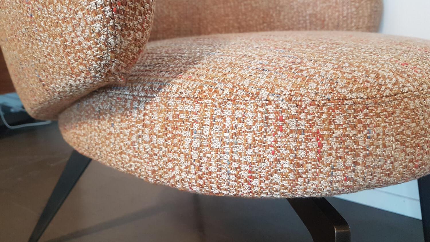 Lema - Sessel Lounge Chair Bice Stoff DD TDD81 Sarin Orange Füße Bronzefarben - 3