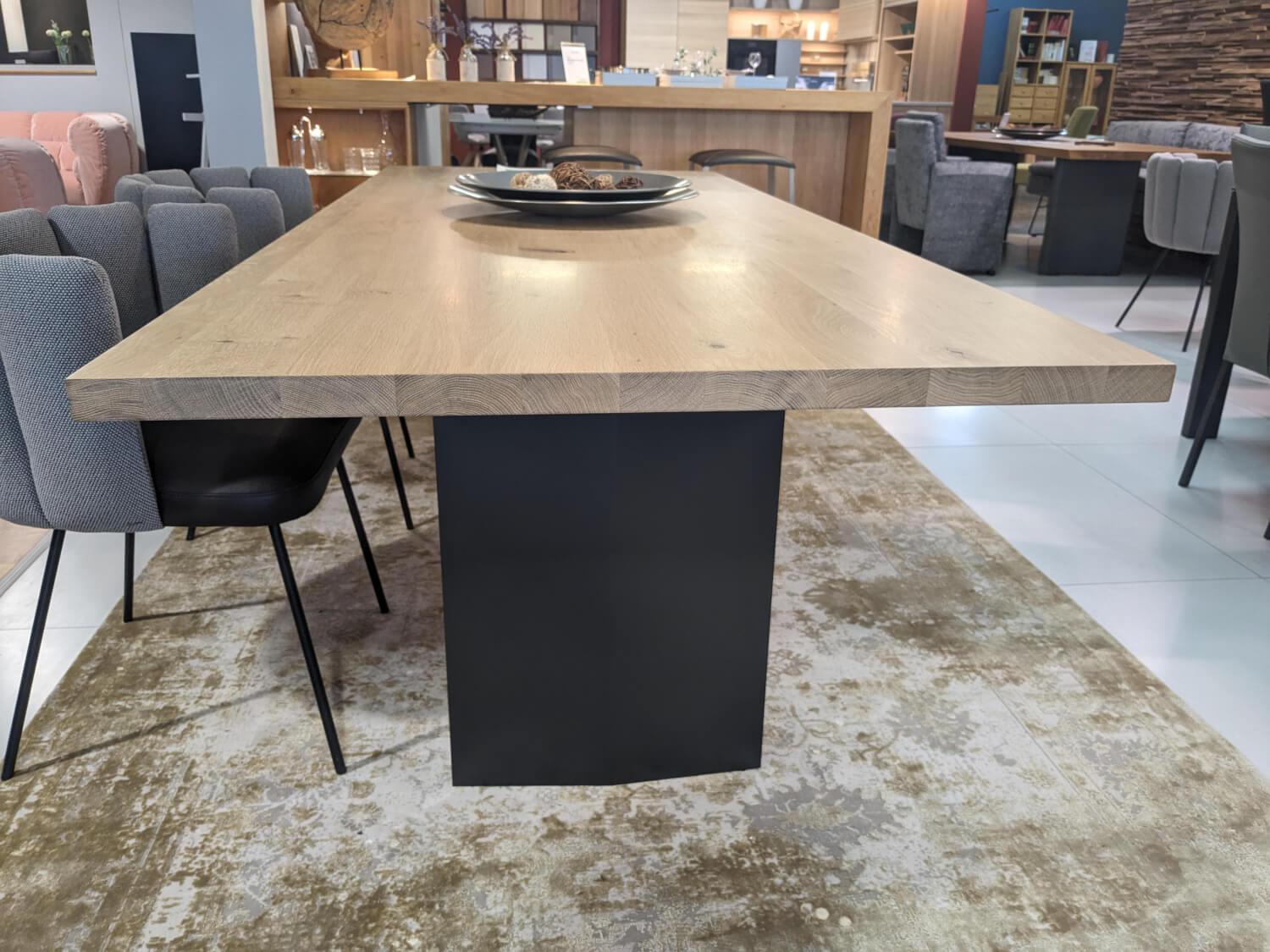 Riva1920 - Esstisch Sky Natural Holzoberfläche Gewachst Gestell Natureisen Schwarz Lackiert - 4