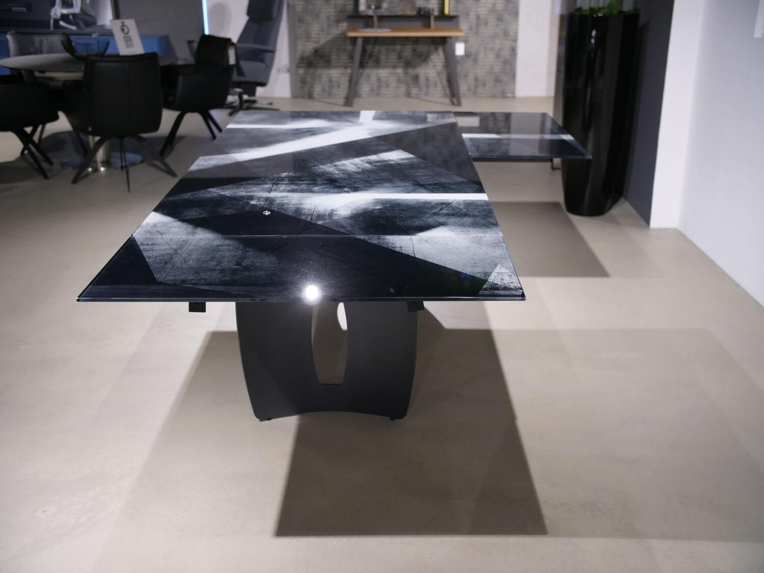 WK Wohnen - Esstisch WK 895 Platte Glas Kunstdruck Schwarz Weiß Gestell Stahl Anthrazit - 5