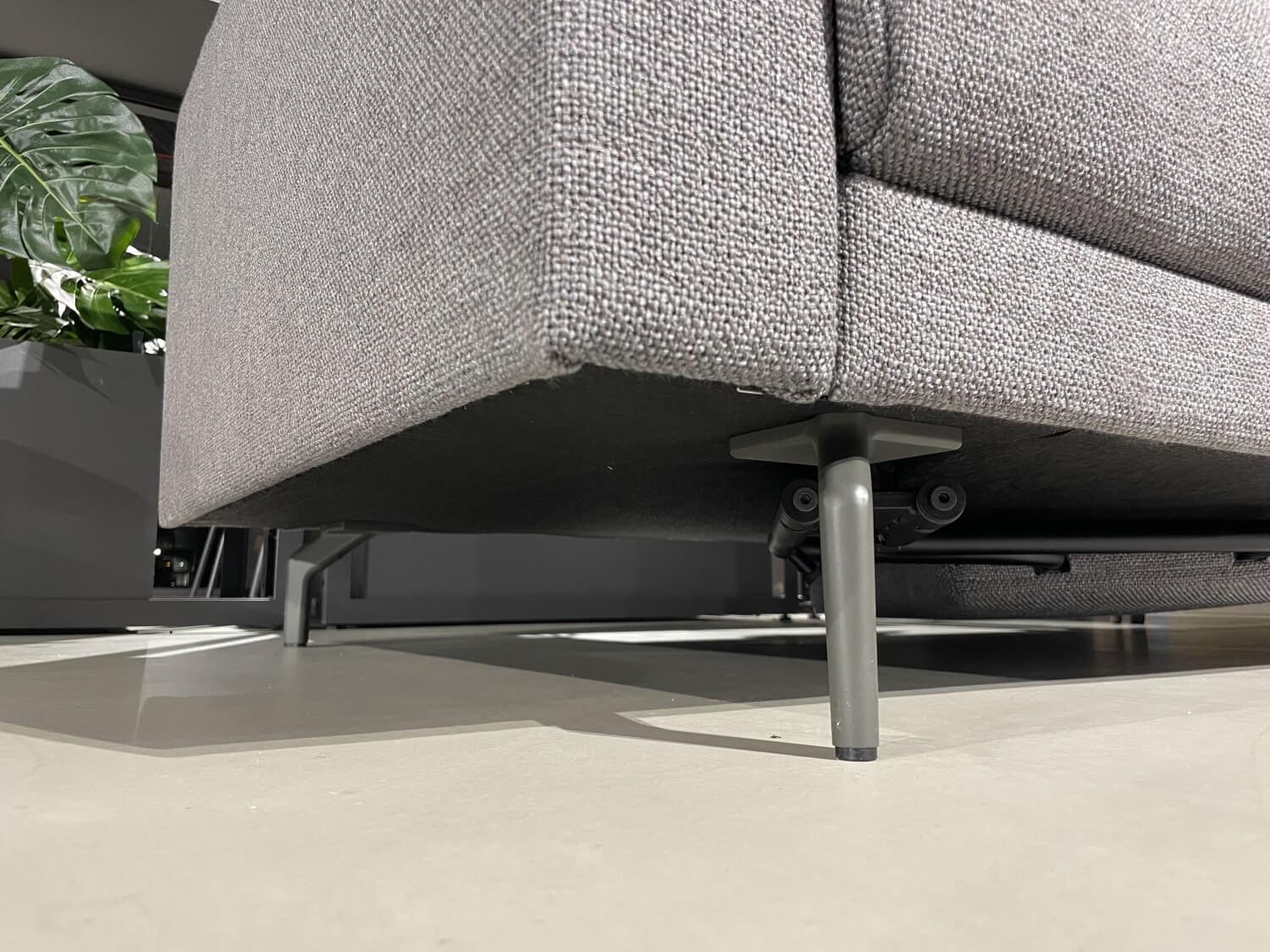 Hülsta - Ecksofa HS 450 Stoff Grau Füße Grau Mit Kissen Und Kopfstütze - 10