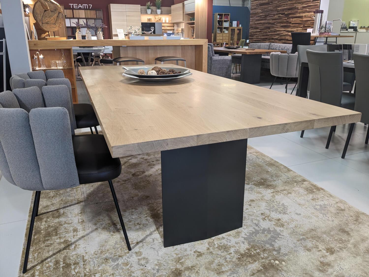 Riva1920 - Esstisch Sky Natural Holzoberfläche Gewachst Gestell Natureisen Schwarz Lackiert - 6