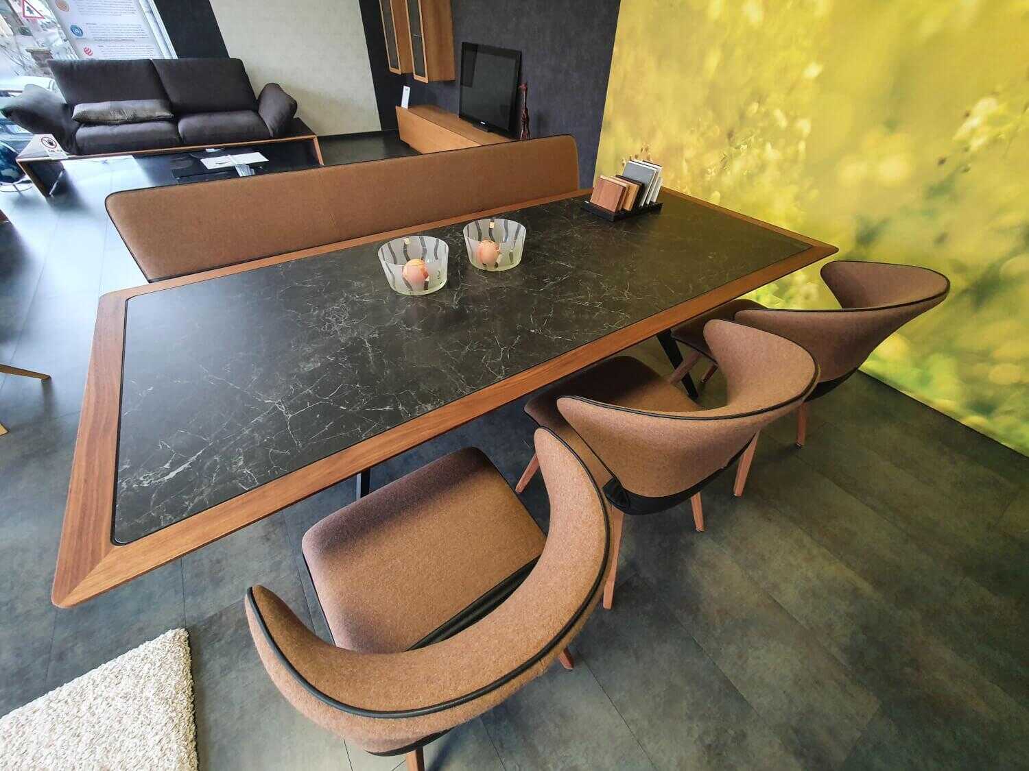 Hülsta - Essgruppe Solid Tisch Bank 3 Stühle Nussbaum Massiv Geölt - 5