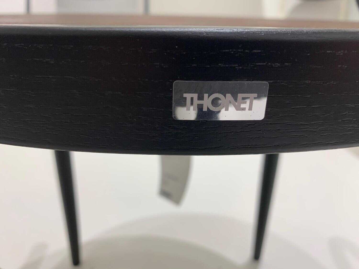 Thonet - Bugholzarmlehnstuhl 209 ML Esche Schwarz Leder Braun - 3