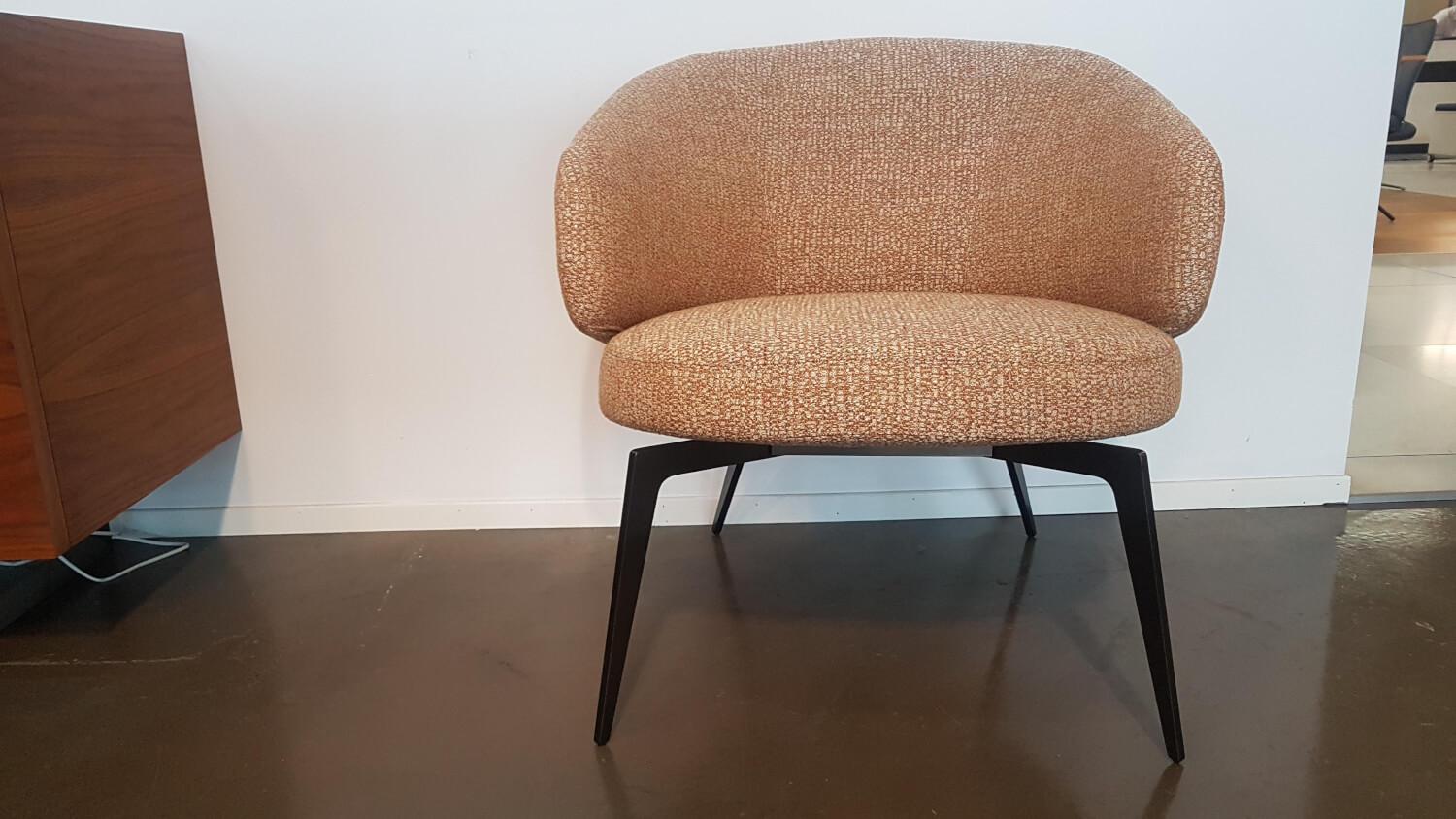 Lema - Sessel Lounge Chair Bice Stoff DD TDD81 Sarin Orange Füße Bronzefarben - 7