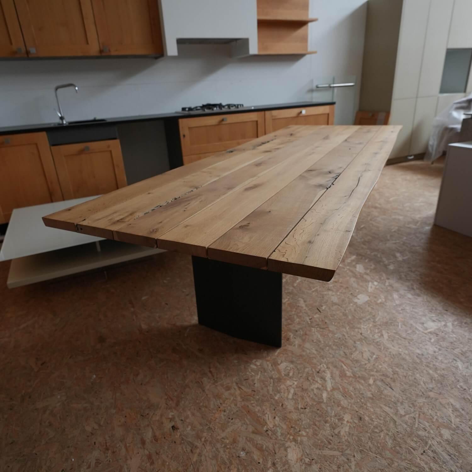 Riva1920 - Esstisch Sky-Briccola SM Platte Gewachst Gestell In Rautenform Irondust Lackiert Anthrazitgrau - 3