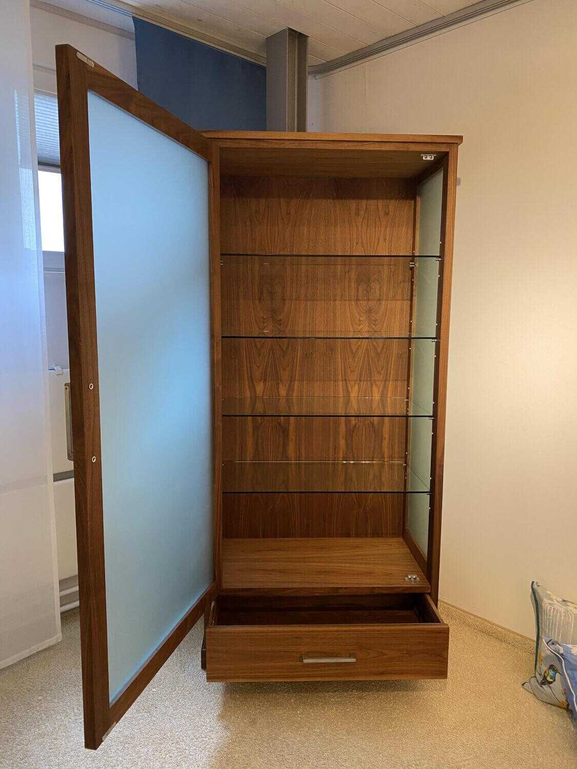 Riva1920 - Schrank Colonia 2011 Small Nussbaum Satiniertes Glas - 5