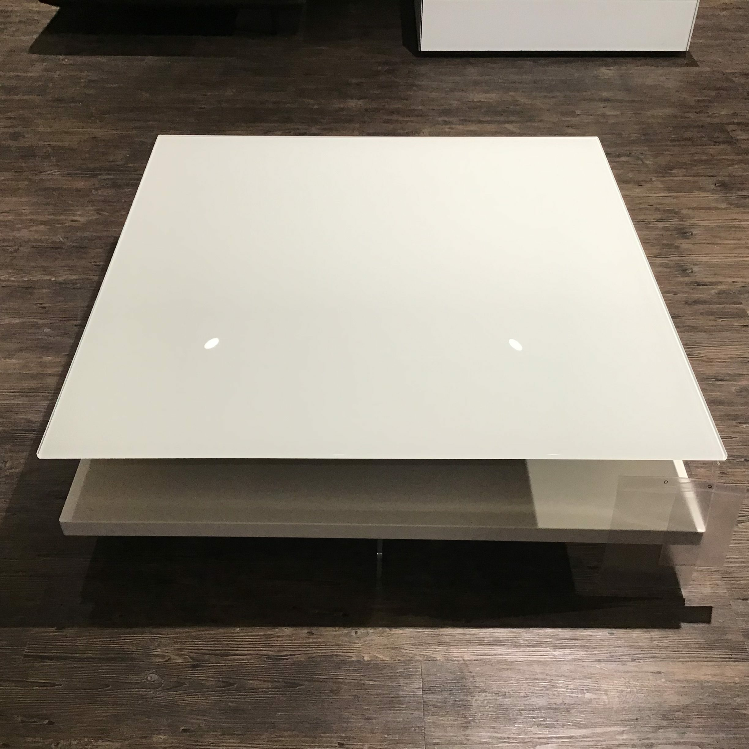 Hülsta - Couchtisch CT 90/0129 Platte Glas Weiß Lackiert  - 2