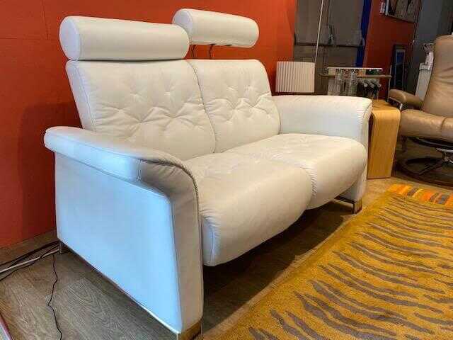 Stressless - Sofa Metropolitan Zweisitzer Leder Batick Snow mit 2 Kopfstützen - 3