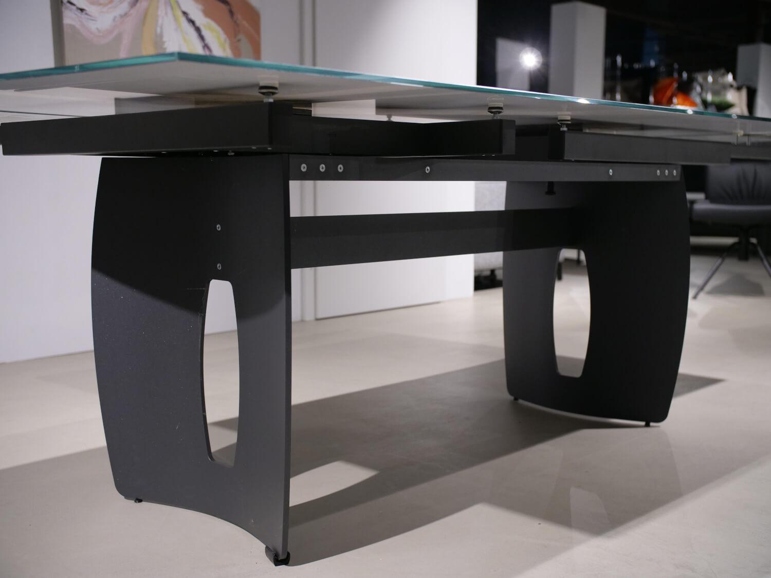 WK Wohnen - Esstisch WK 895 Platte Glas Kunstdruck Schwarz Weiß Gestell Stahl Anthrazit - 2