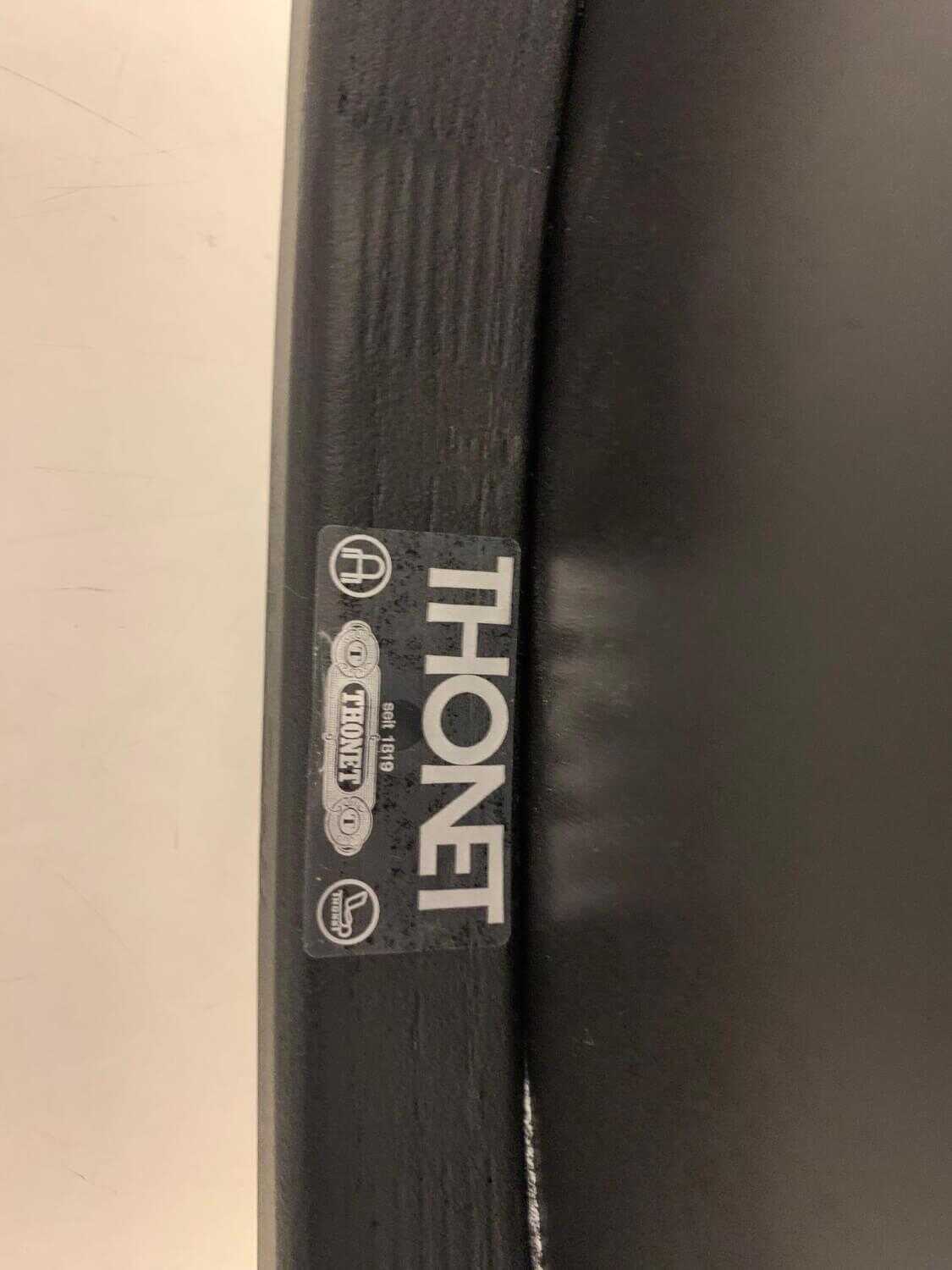 Thonet - Bugholzarmlehnstuhl 209 ML Esche Schwarz Leder Braun - 5