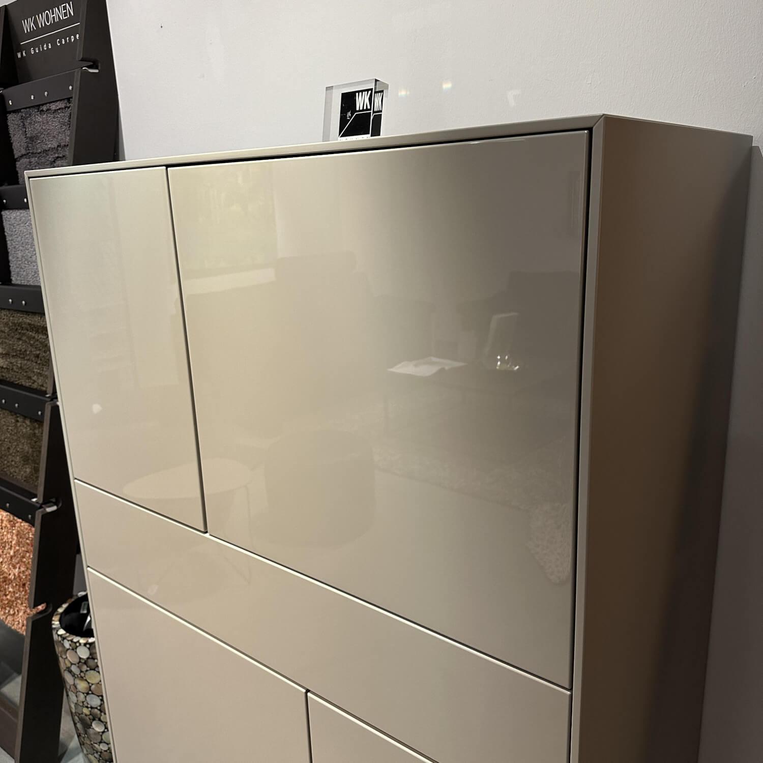 WK Wohnen - Highboard WK 419 Intono Lack Muschelgrau Rahmengestell Schwarz Pulverbeschichtet - 9