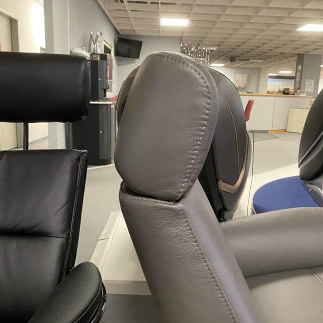 IMG - Sessel Modell Space Leder Prime 316 Grey Gestell Stern Chrom mit manueller Relaxfunktion - 2