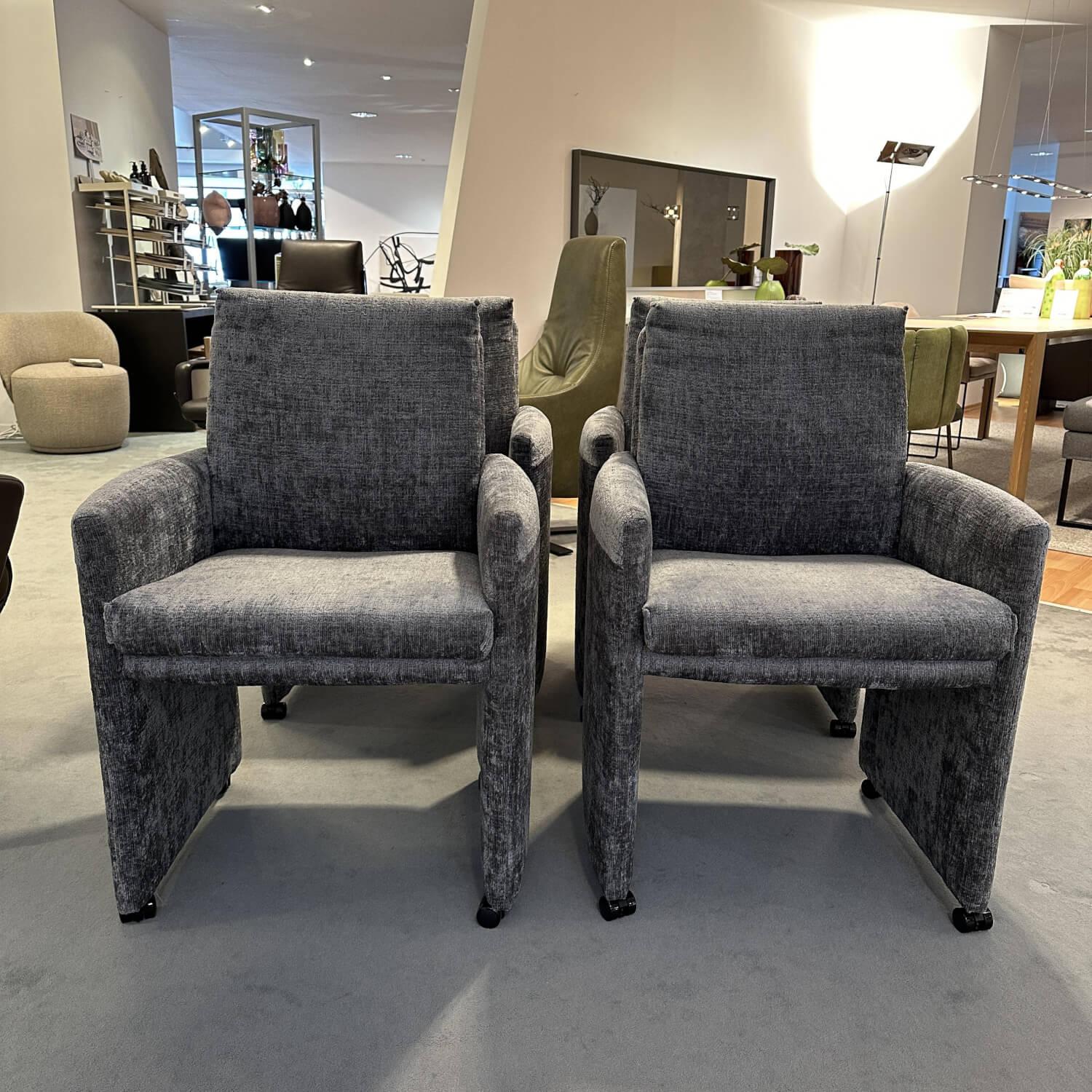 WK Wohnen - Sitzgruppe Stoff Jab 2 211094 Grau Füße Schwarz - 13