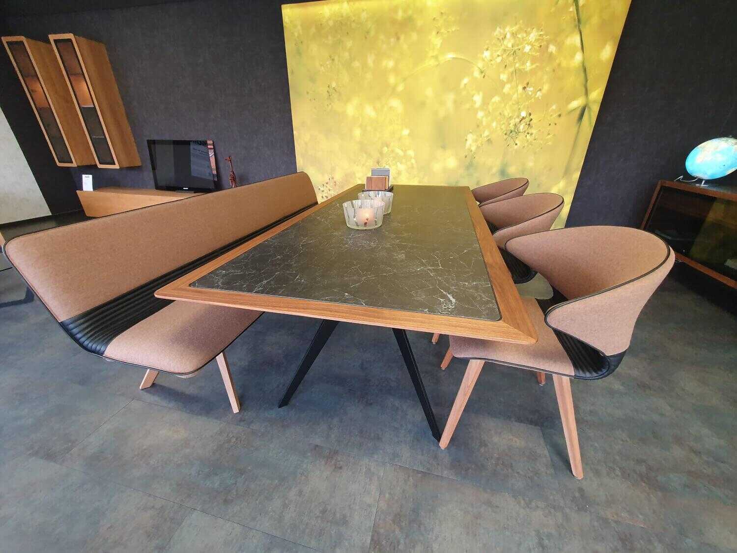 Hülsta - Essgruppe Solid Tisch Bank 3 Stühle Nussbaum Massiv Geölt - 2