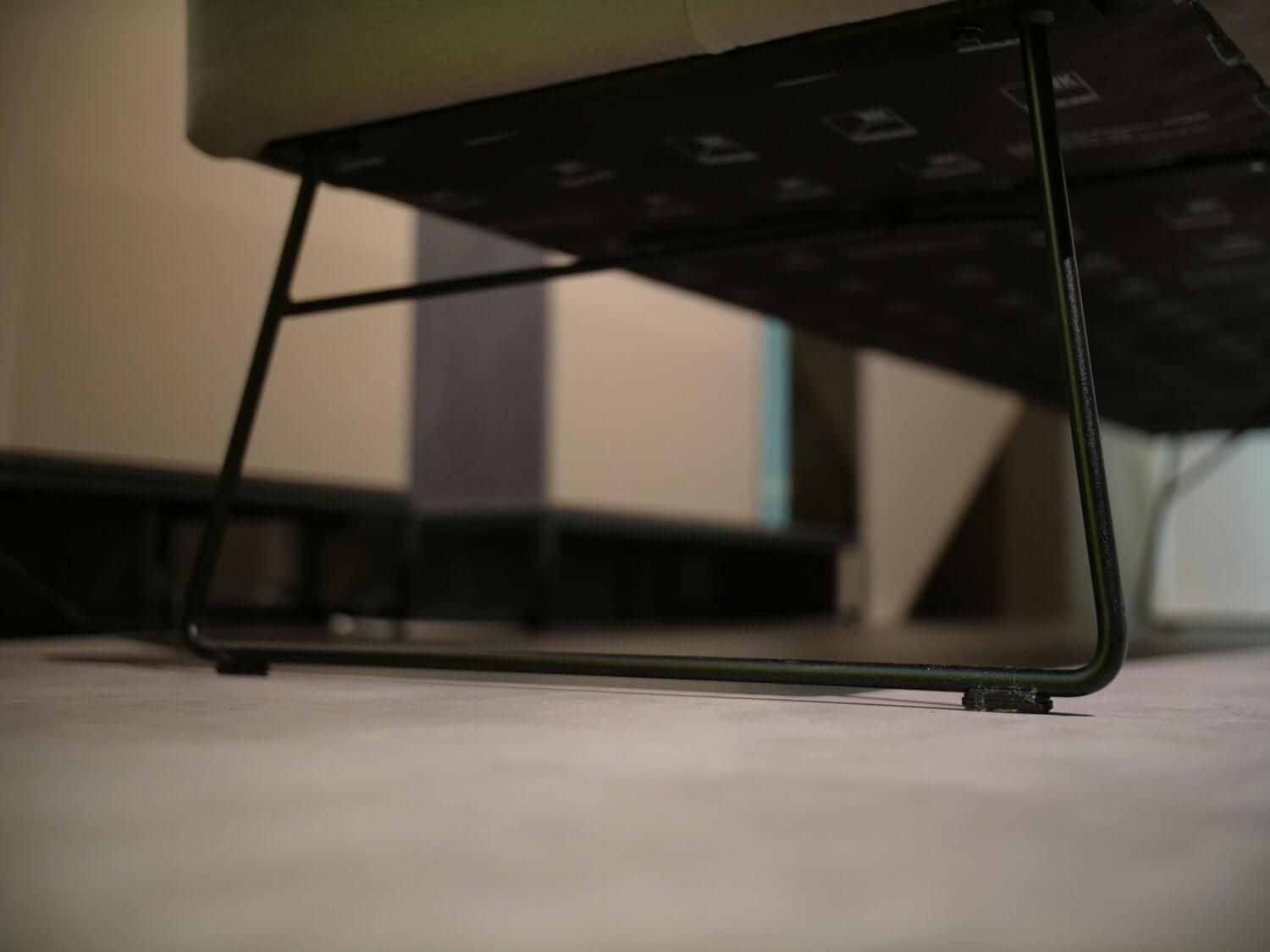 WK Wohnen - Bank WK 790 11717 C190 Leder LK60 Z7821 Beige Schlittengestell Metall Schwarz M99 - 4