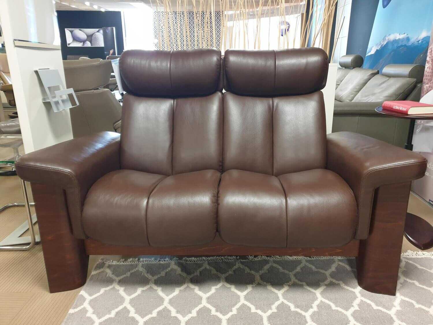 Stressless - Sofa Wizard Zweisitzer Leder Royalin Darkbrown mit verstellbaren Lehnen und Kopfstütze - 2