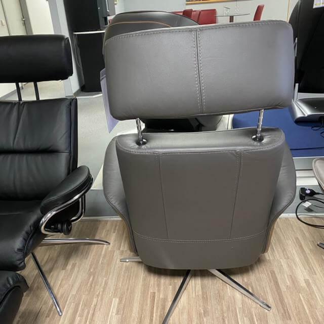 IMG - Sessel Modell Space Leder Prime 316 Grey Gestell Stern Chrom mit manueller Relaxfunktion - 10