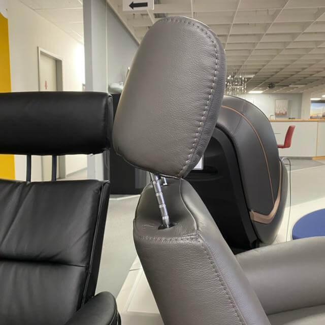 IMG - Sessel Modell Space Leder Prime 316 Grey Gestell Stern Chrom mit manueller Relaxfunktion - 11