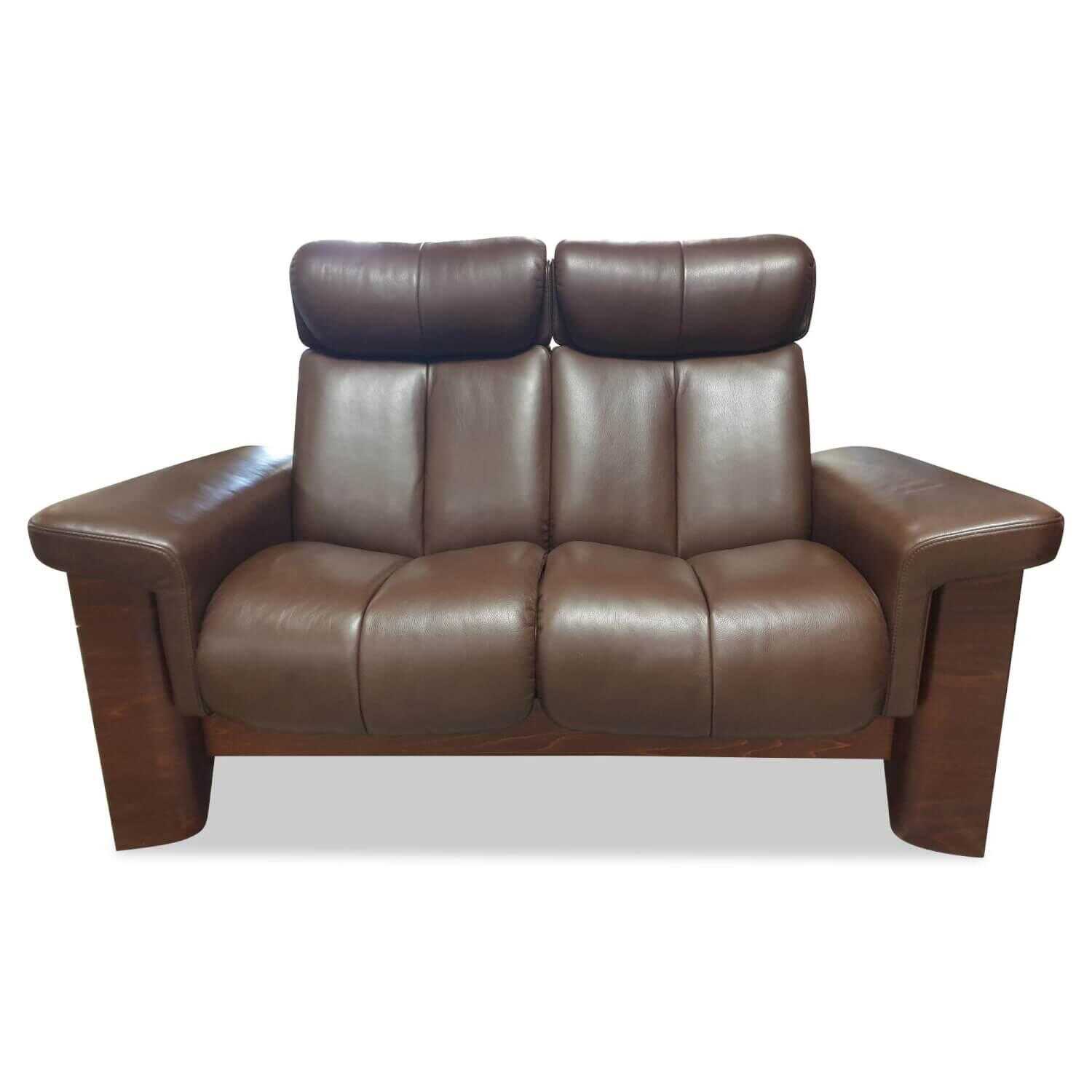 Stressless - Sofa Wizard Zweisitzer Leder Royalin Darkbrown mit verstellbaren Lehnen und Kopfstütze - 1