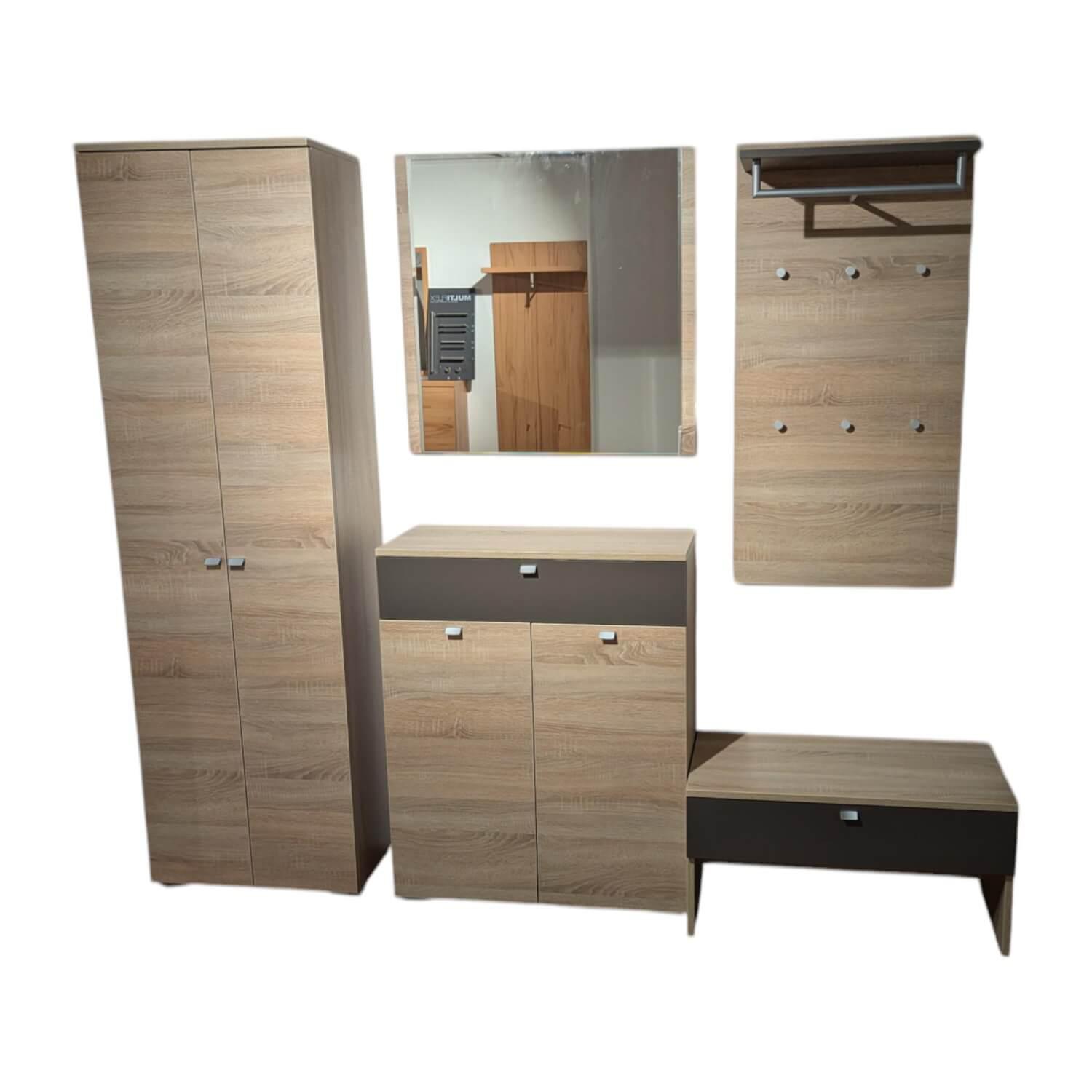 Wittenbreder - Garderobe Multi Color Una Bardolino Eiche Dekor Absetzung Lava Dekor Grau - 1