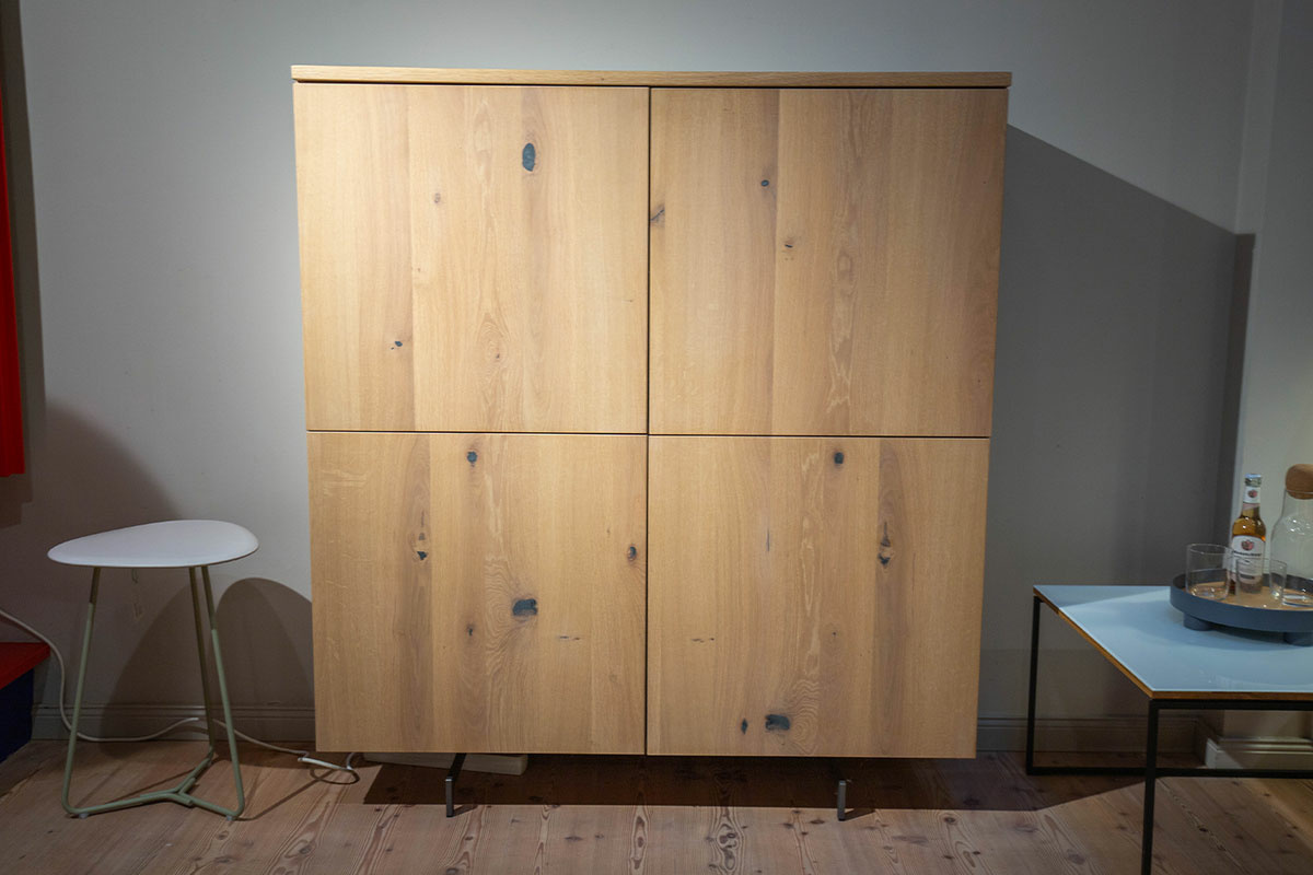 Team 7 - Highboard Cubus Eiche Weßgeölt Gestell Bronze Matt Innenfach aus Glas - 2