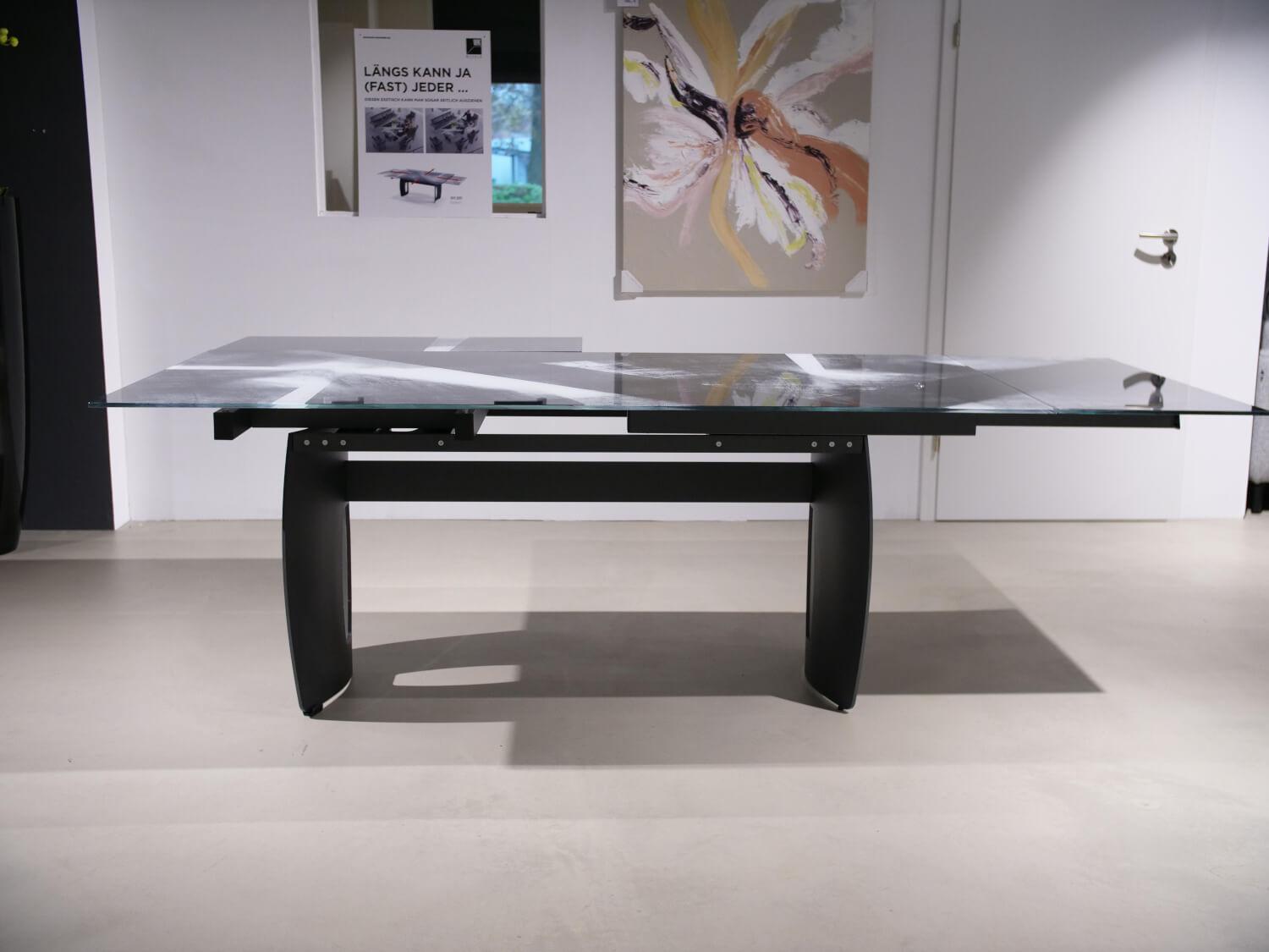 WK Wohnen - Esstisch WK 895 Platte Glas Kunstdruck Schwarz Weiß Gestell Stahl Anthrazit - 4