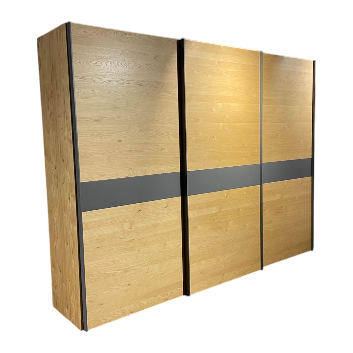 Hülsta - Schiebetürenschrank Multi Forma Natur Eiche Lack Dunkelgrau - 1