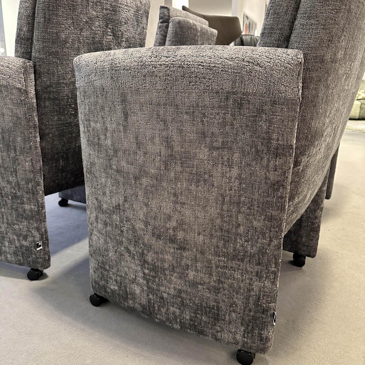 WK Wohnen - Sitzgruppe Stoff Jab 2 211094 Grau Füße Schwarz - 2