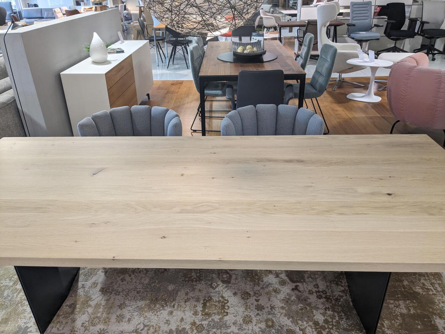 Riva1920 - Esstisch Sky Natural Holzoberfläche Gewachst Gestell Natureisen Schwarz Lackiert - 9