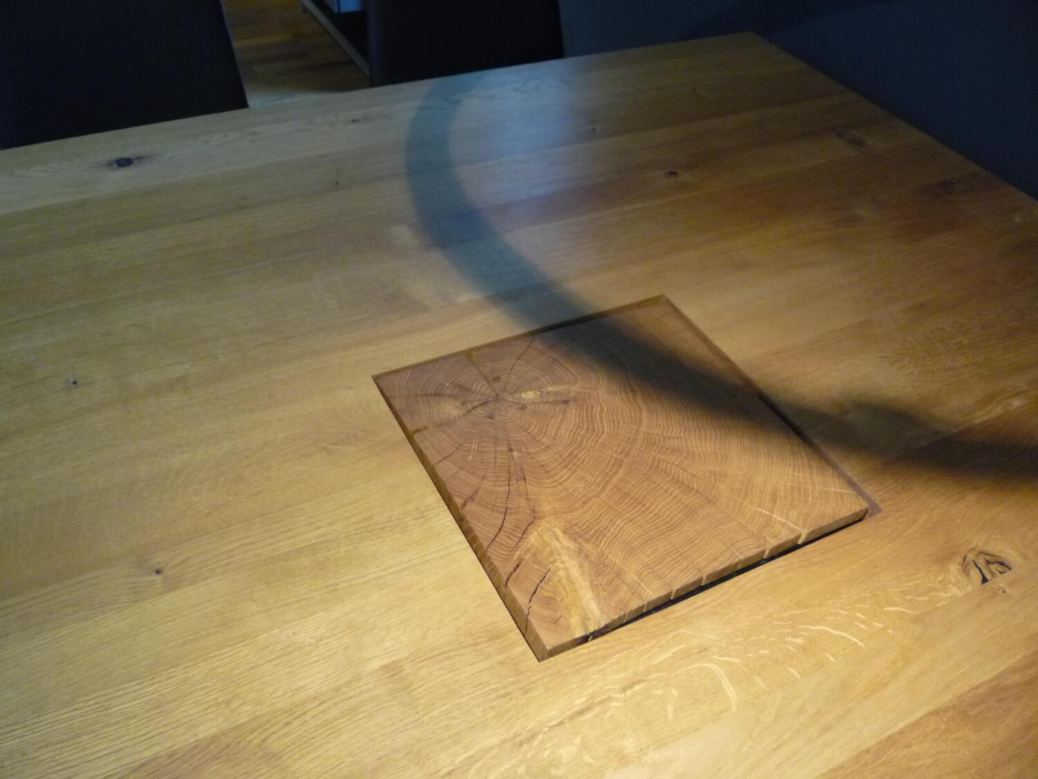 Riva1920 - Esstisch Boss Executive Quadrat 3 Massivholz Eiche Geölt Bodenplatte Natureisen Matt Transparent Lackiert - 3