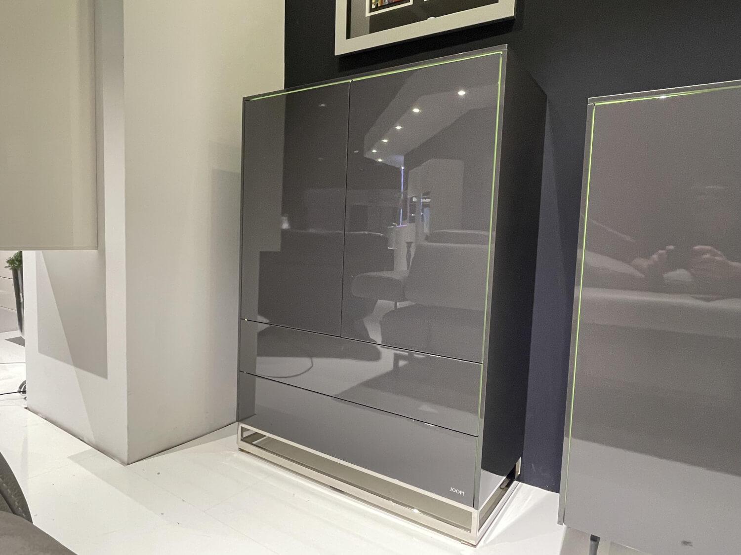 JOOP! - Highboard Gloss Cubic 72182 Front Und Korpus Schiefergrau Grau Hochglanz Kufe Chrome Mit Beleuchtung - 6