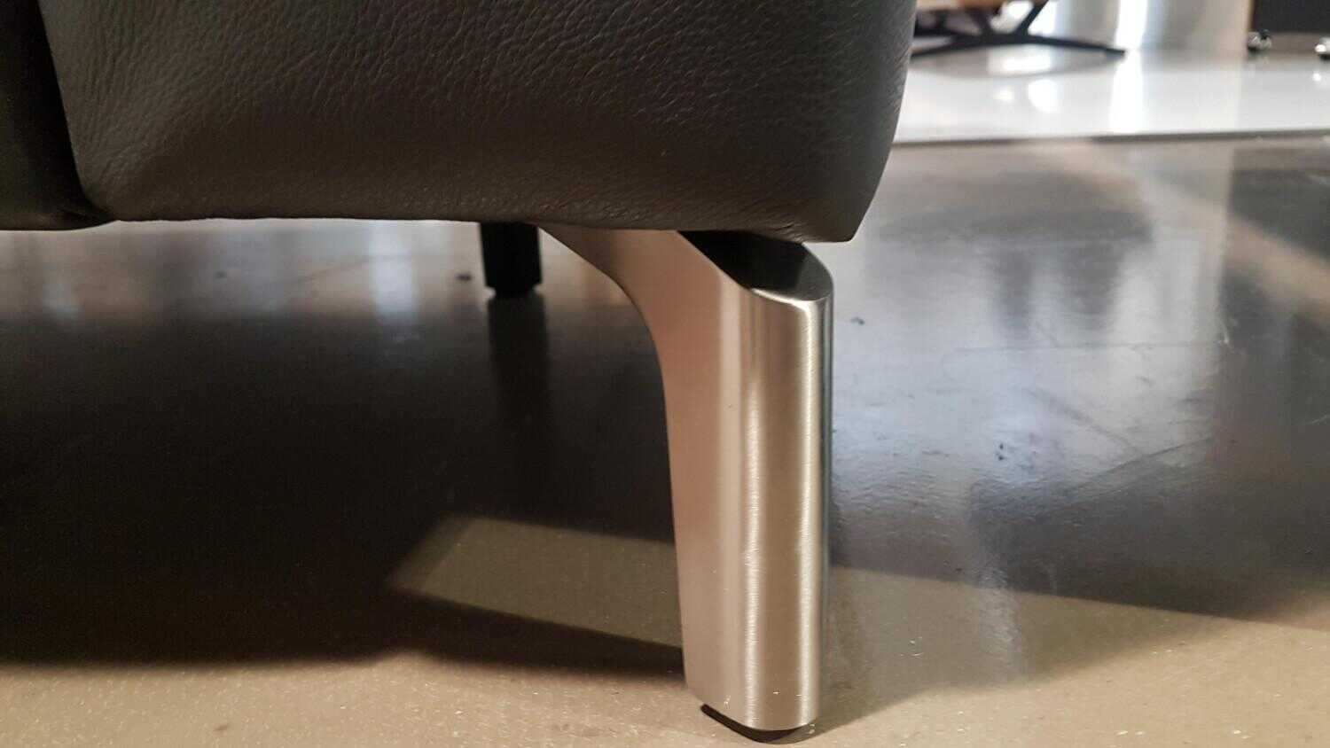 WK Wohnen - Sofa WK660 Venosa Zweisitzer Leder Montana Basalto Grau - 6