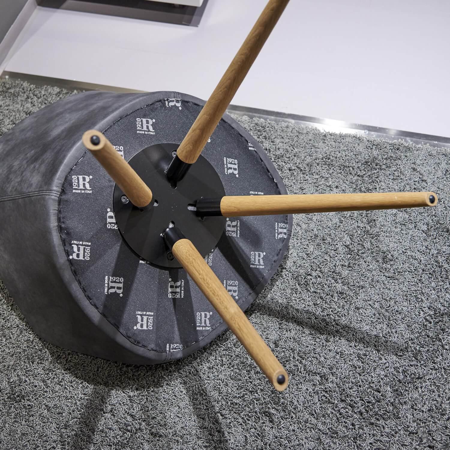 Riva1920 - 4er Set Armlehnstühle Chair Wood Leder Camoscio Nr. 10 Nero Gestell Eiche Natur - 18