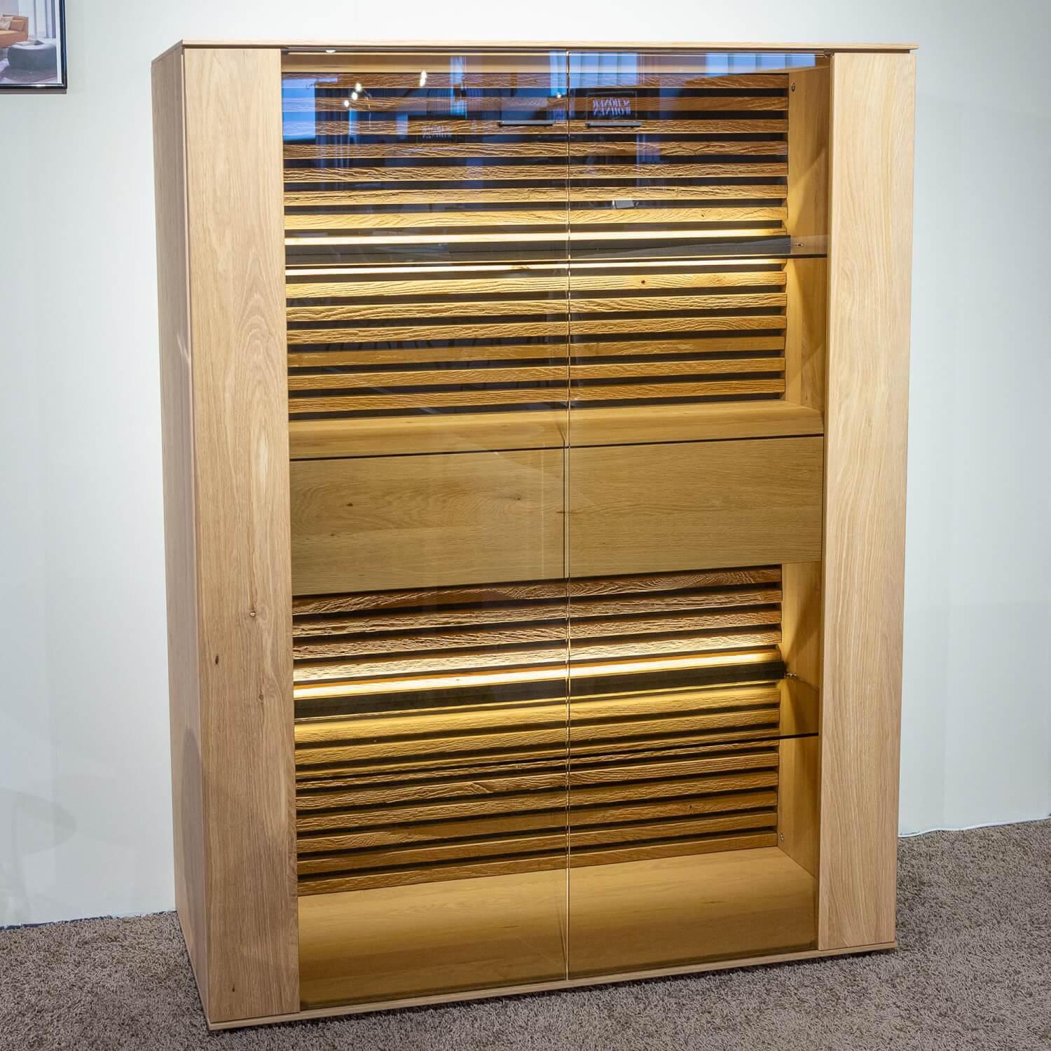 Schöner Wohnen-Kollektion - Highboard Yonna 7102 Kerneiche Natur Gebürstet Inklusive Beleuchtung - 9