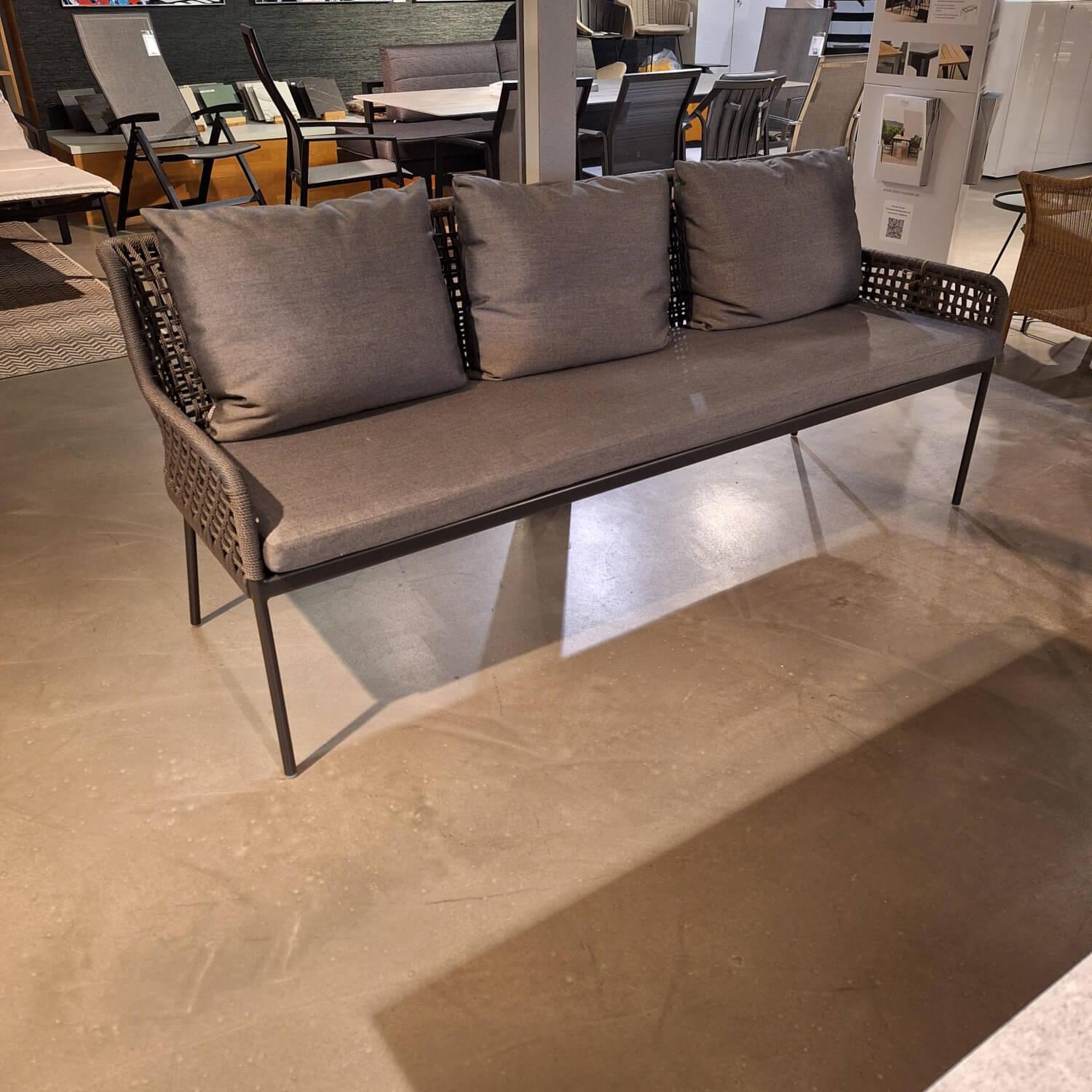 Stern - Bank Outdoor Greta Kordel Platin Kissen Seidengrau Gestell Aluminium Anthrazit - 7