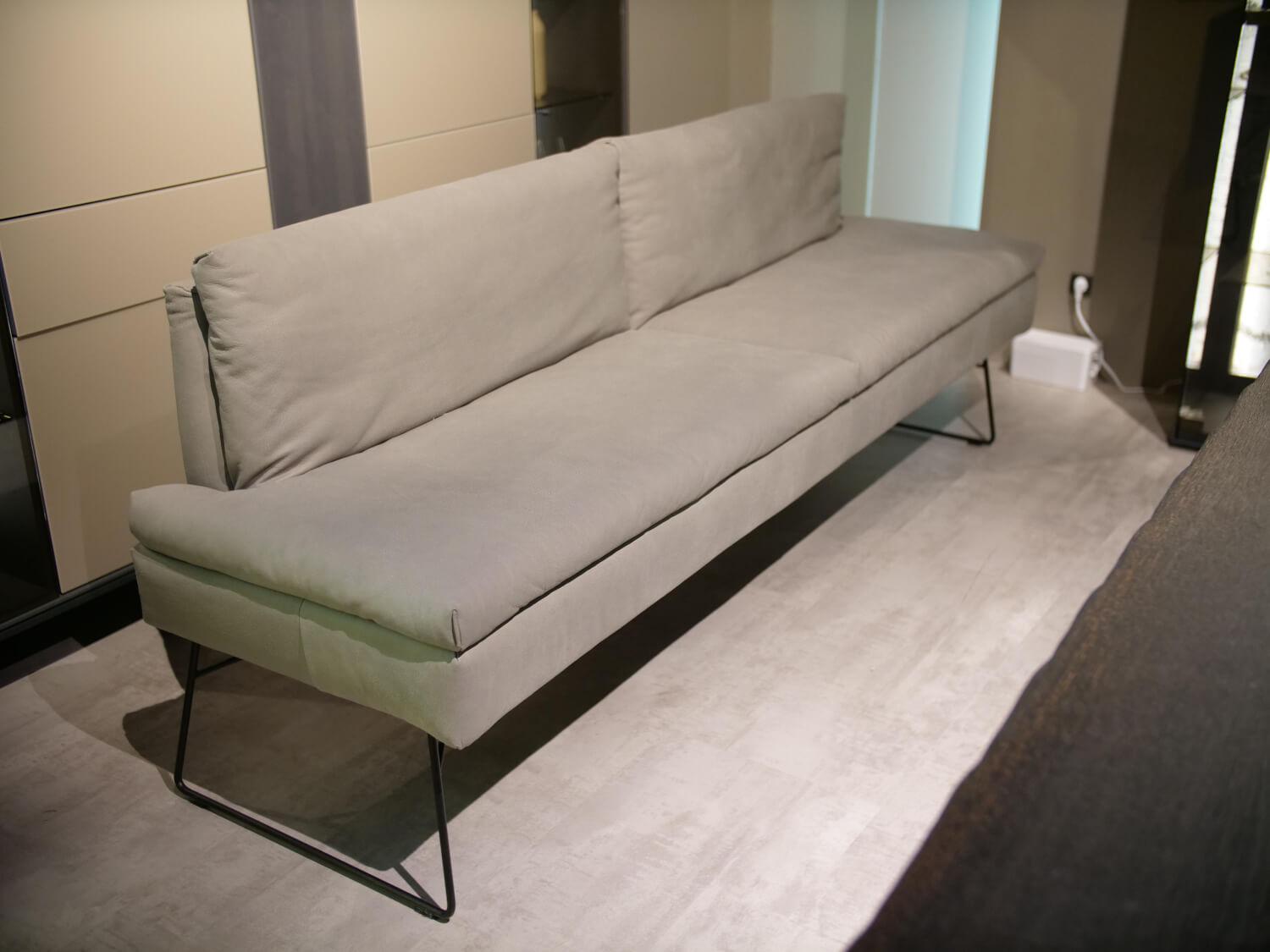 WK Wohnen - Bank WK 790 11717 C190 Leder LK60 Z7821 Beige Schlittengestell Metall Schwarz M99 - 6